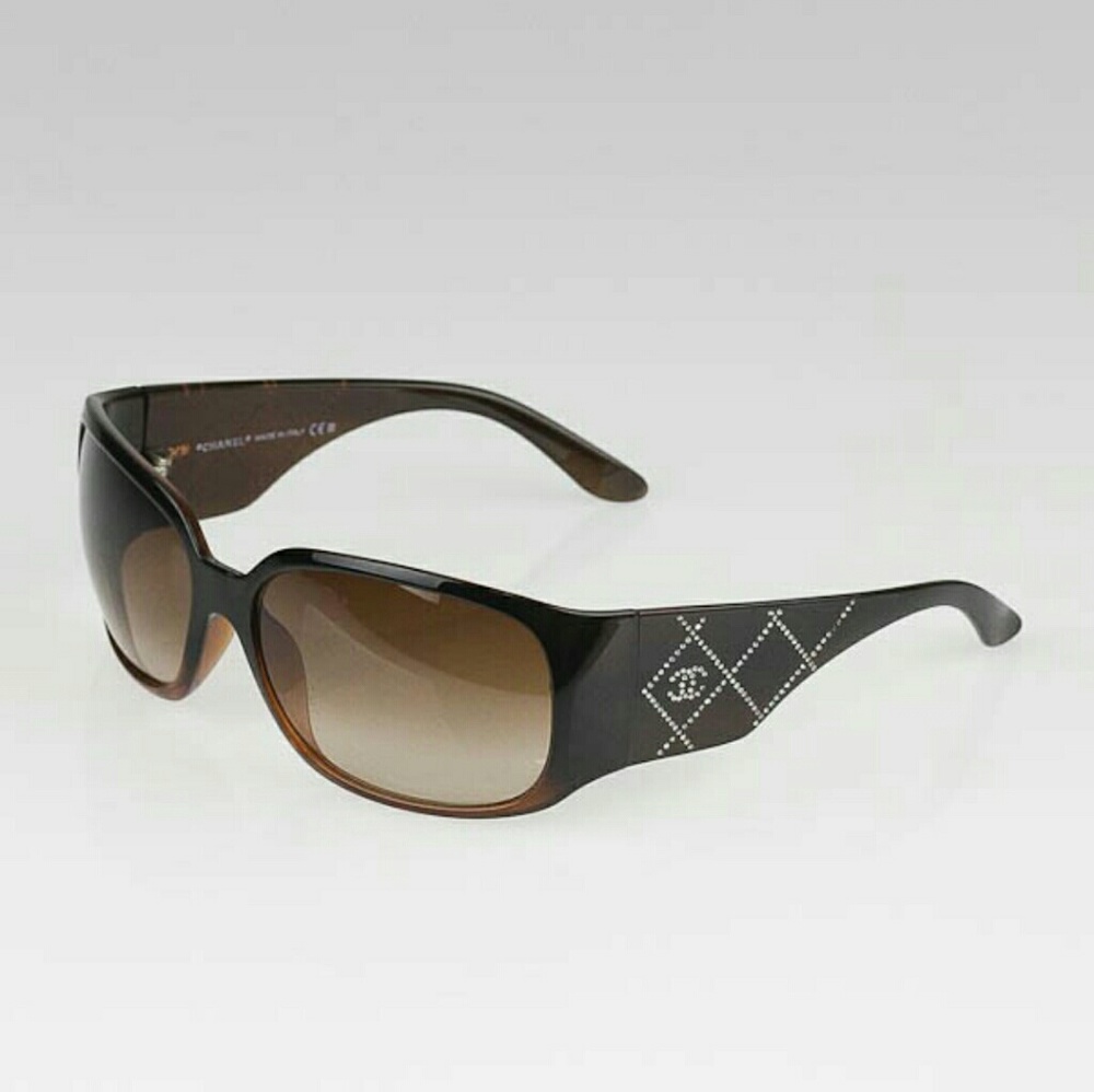 Authentic Chanel 5080b Swarovski Brown Sun…